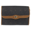 Christian Dior Honeycomb Canvas Chain Shoulder Bag PVC Black Gold Auth YKZ096-13