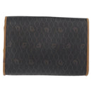 Christian Dior Honeycomb Canvas Chain Shoulder Bag PVC Black Gold Auth YKZ096-2