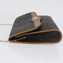 Christian Dior Honeycomb Canvas Chain Shoulder Bag PVC Black Gold Auth YKZ096-4