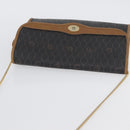 Christian Dior Honeycomb Canvas Chain Shoulder Bag PVC Black Gold Auth YKZ096-6