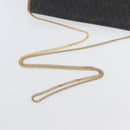 Christian Dior Honeycomb Canvas Chain Shoulder Bag PVC Black Gold Auth YKZ096-7