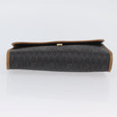 Christian Dior Honeycomb Canvas Chain Shoulder Bag PVC Black Gold Auth YKZ096-5
