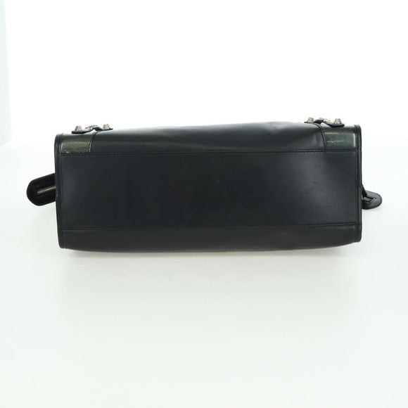 BALENCIAGA Giant City Hand Bag Leather 2way Black Silver 281770 Auth YKZ099SAV