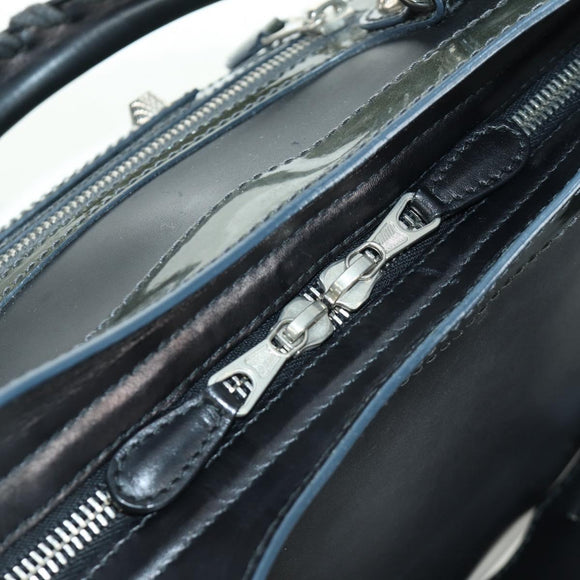 BALENCIAGA Giant City Hand Bag Leather 2way Black Silver 281770 Auth YKZ099SAV