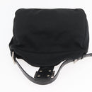 FENDI Mamma Baguette Shoulder Bag Nylon Black Silver Auth YKZ1001-19