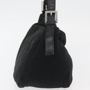 FENDI Mamma Baguette Shoulder Bag Nylon Black Silver Auth YKZ1001-4