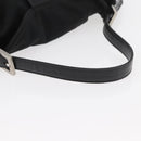FENDI Mamma Baguette Shoulder Bag Nylon Black Silver Auth YKZ1001-7