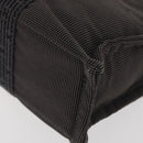 HERMES Her Line Hand Bag Canvas Gray Auth YKZ1002-14