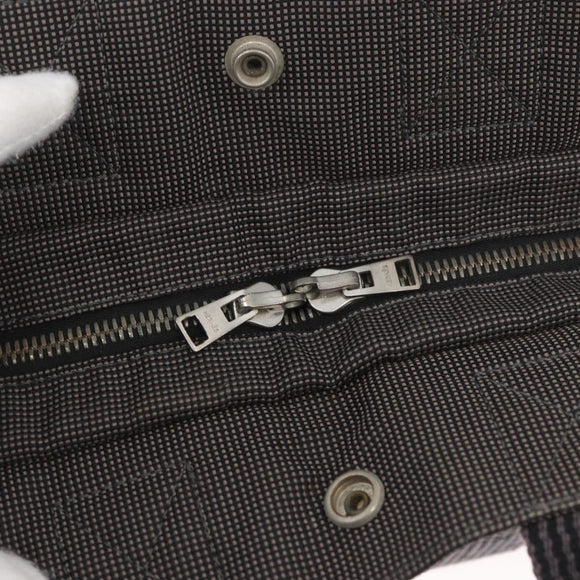 HERMES Her Line Hand Bag Canvas Gray Auth YKZ1002
