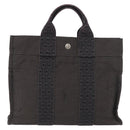 HERMES Her Line Hand Bag Canvas Gray Auth YKZ1002-13