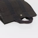 HERMES Her Line Hand Bag Canvas Gray Auth YKZ1002-6