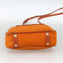 PRADA Tote Bag Nylon 2way Orange Gold Auth YKZ1003A-5