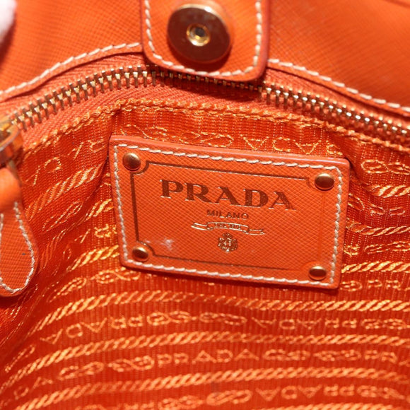 PRADA Tote Bag Nylon 2way Orange Gold Auth YKZ1003A