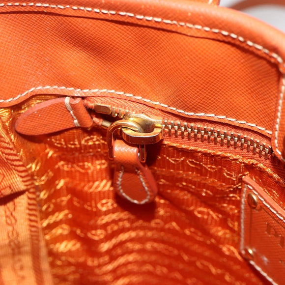 PRADA Tote Bag Nylon 2way Orange Gold Auth YKZ1003A