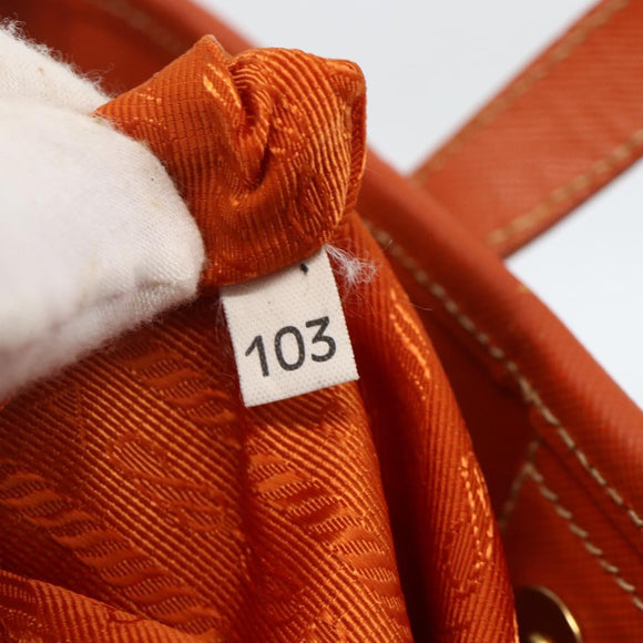 PRADA Tote Bag Nylon 2way Orange Gold Auth YKZ1003A
