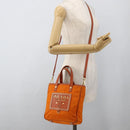 PRADA Tote Bag Nylon 2way Orange Gold Auth YKZ1003A-25