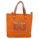 PRADA Tote Bag Nylon 2way Orange Gold Auth YKZ1003A-13