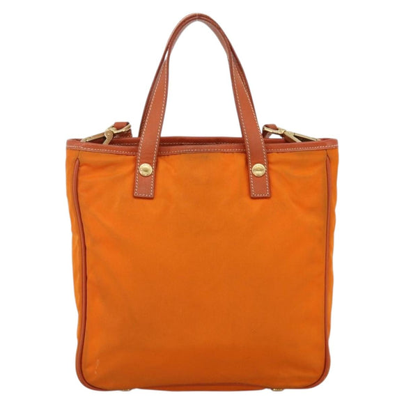 PRADA Tote Bag Nylon 2way Orange Gold Auth YKZ1003A