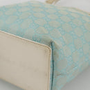 GUCCI GG Canvas Tote Bag Light Blue Gold Auth YKZ1004-9