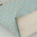 GUCCI GG Canvas Tote Bag Light Blue Gold Auth YKZ1004-14