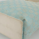 GUCCI GG Canvas Tote Bag Light Blue Gold Auth YKZ1004-15