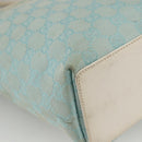 GUCCI GG Canvas Tote Bag Light Blue Gold Auth YKZ1004-16