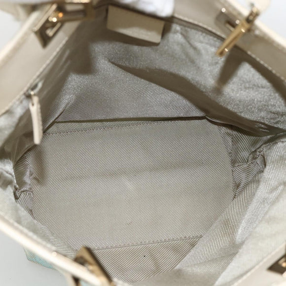 GUCCI GG Canvas Tote Bag Light Blue Gold Auth YKZ1004