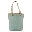 GUCCI GG Canvas Tote Bag Light Blue Gold Auth YKZ1004-13