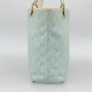 GUCCI GG Canvas Tote Bag Light Blue Gold Auth YKZ1004-3