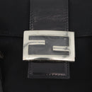 FENDI Mamma Baguette Hand Bag Nylon Black Silver Auth YKZ1005-17