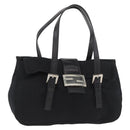 FENDI Mamma Baguette Hand Bag Nylon Black Silver Auth YKZ1005-1