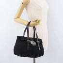 FENDI Mamma Baguette Hand Bag Nylon Black Silver Auth YKZ1005-23