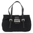 FENDI Mamma Baguette Hand Bag Nylon Black Silver Auth YKZ1005-13
