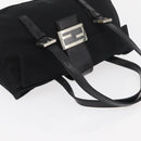 FENDI Mamma Baguette Hand Bag Nylon Black Silver Auth YKZ1005-6