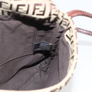 FENDI Zucchino Canvas Mamma Baguette Shoulder Bag Beige Gold Auth YKZ1006-19
