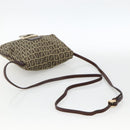 FENDI Zucchino Canvas Mamma Baguette Shoulder Bag Beige Gold Auth YKZ1006-7