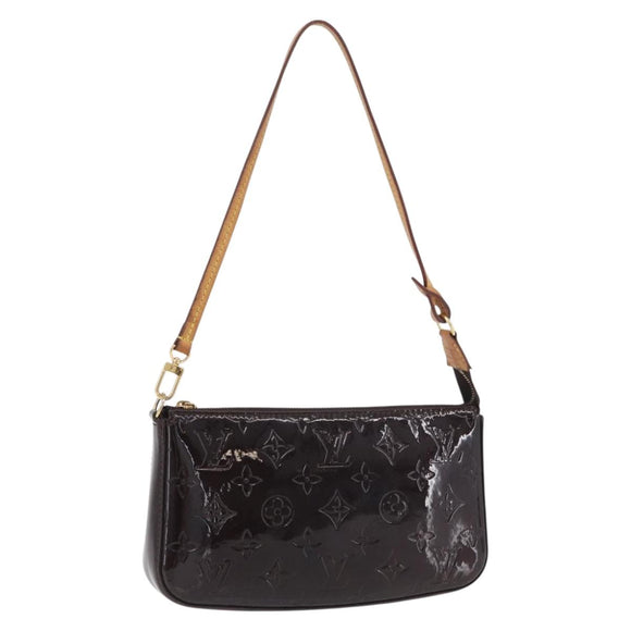 LOUIS VUITTON Vernis Pochette Accessoires Pouch Amarante M91576 LV Auth YKZ1011A