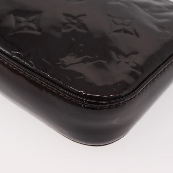 LOUIS VUITTON Vernis Pochette Accessoires Pouch Amarante M91576 LV Auth YKZ1011A