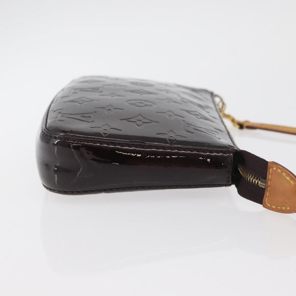 LOUIS VUITTON Vernis Pochette Accessoires Pouch Amarante M91576 LV Auth YKZ1011A