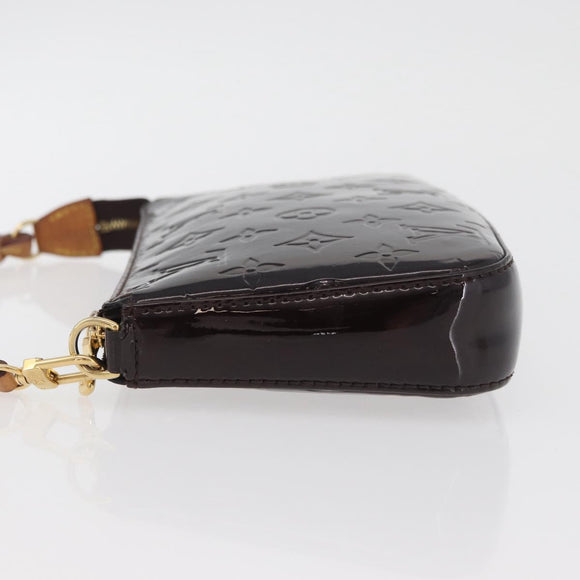 LOUIS VUITTON Vernis Pochette Accessoires Pouch Amarante M91576 LV Auth YKZ1011A