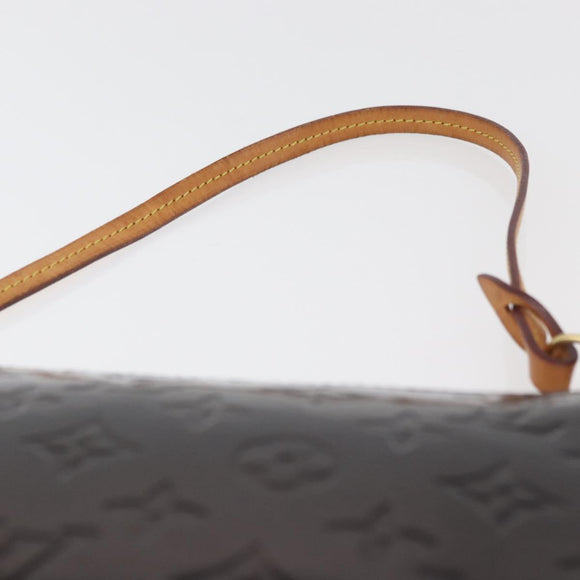 LOUIS VUITTON Vernis Pochette Accessoires Pouch Amarante M91576 LV Auth YKZ1011A