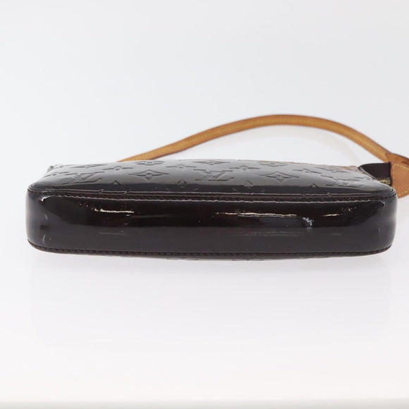LOUIS VUITTON Vernis Pochette Accessoires Pouch Amarante M91576 LV Auth YKZ1011A