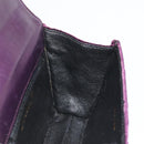 CHANEL Matelasse Chain Camelia Shoulder Bag Velor Purple Gold CC Auth YKZ1012V-20