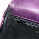 CHANEL Matelasse Chain Camelia Shoulder Bag Velor Purple Gold CC Auth YKZ1012V-22