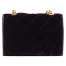 CHANEL Matelasse Chain Camelia Shoulder Bag Velor Purple Gold CC Auth YKZ1012V-2