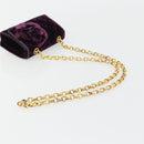 CHANEL Matelasse Chain Camelia Shoulder Bag Velor Purple Gold CC Auth YKZ1012V-7