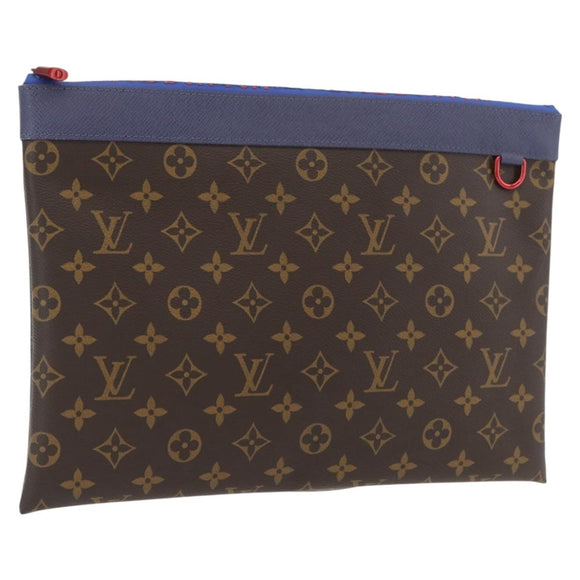 LOUIS VUITTON Monogram Pochette Apollo Clutch Bag Blue M63048 LV Auth YKZ1016