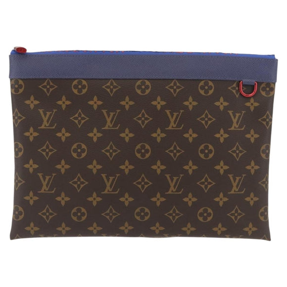 LOUIS VUITTON Monogram Pochette Apollo Clutch Bag Blue M63048 LV Auth YKZ1016