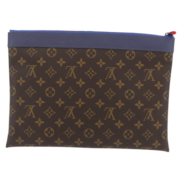 LOUIS VUITTON Monogram Pochette Apollo Clutch Bag Blue M63048 LV Auth YKZ1016