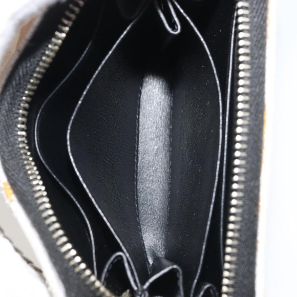 SAINT LAURENT Coin Purse Canvas Multicolor Silver Auth YKZ1018A